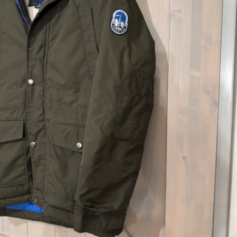 Lands End Expedition Down Sherpa Parka Jacket Fur Olive 14 - 16 IMPERFECTIONS - Picture 2 of 16